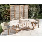 Tavoline me maje qeramike dhe baze te forte tik Made in Italy - Bluze Viadurini