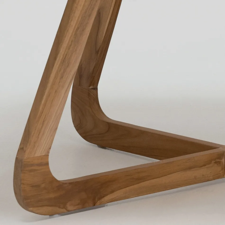 Tavolinë me majë Okumè me finiturë Microcement Made in Italy - Bluzë Viadurini