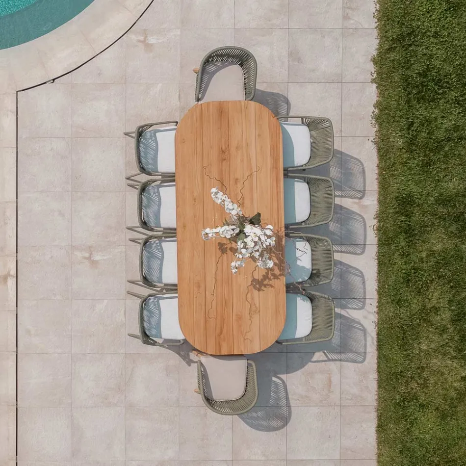 Tavolinë me sipërfaqe druri tik të lëmuar dhe cepa të rrumbullakosur - Destinacioni Viadurini