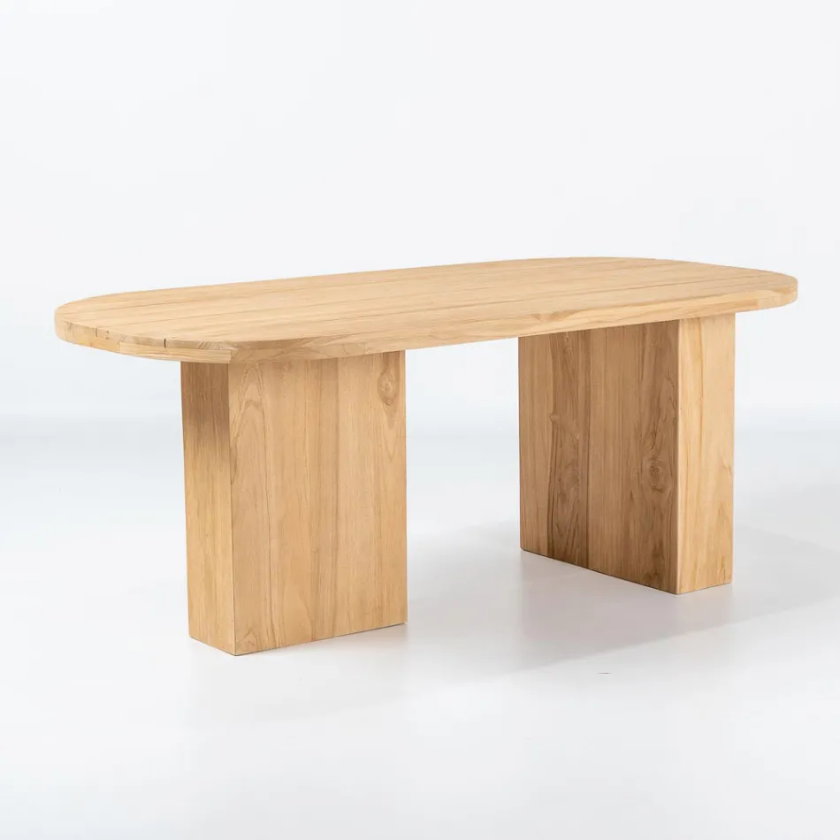 Tavolinë me sipërfaqe prej druri tik të lëmuar dhe cepa të rrumbullakosur - Destinacioni Viadurini