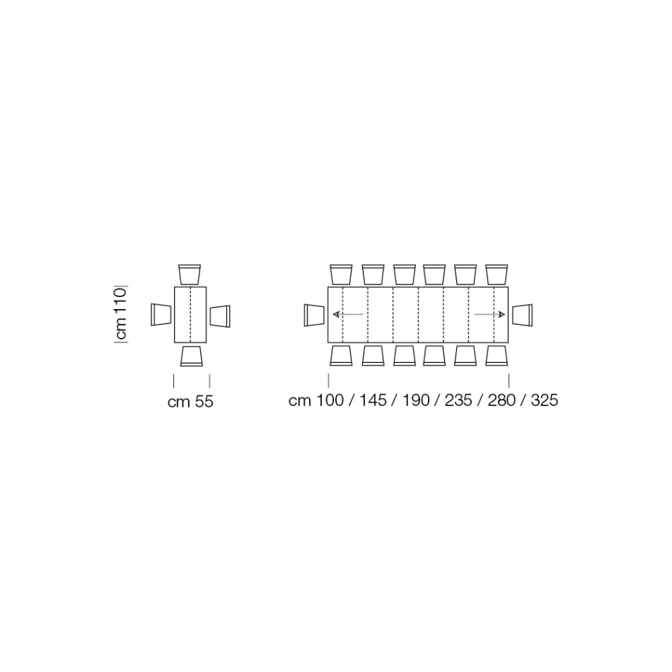 Tavolinë konsole e zgjerueshme deri në 325 cm në Made in Italy Laminat - Dalmatian Viadurini