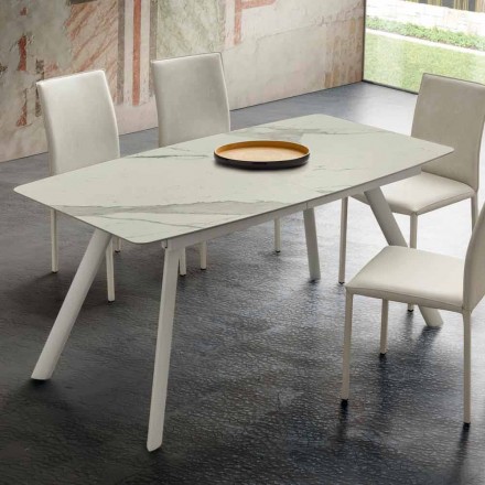 Tavolinë Kuzhine e Zgjatshme Deri në 210 cm në Laminam Made in Italy - Giocondo Viadurini