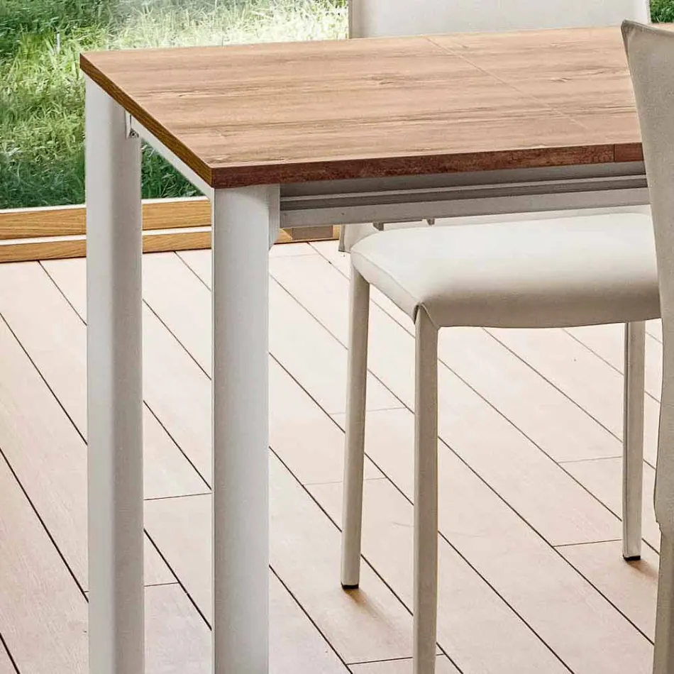 Tavolinë Kuzhine e Zgjatshme Deri në 240 cm Efekt E Drurit Prodhuar në Itali - Malteze Viadurini