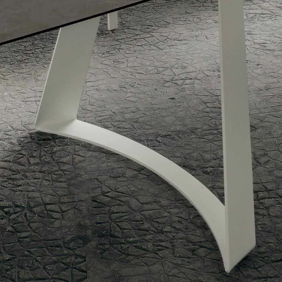 Tavolinë Kuzhine e Zgjatshme Deri në 280 cm Efekt Mermeri Prodhuar në Itali - Pinocchio Viadurini