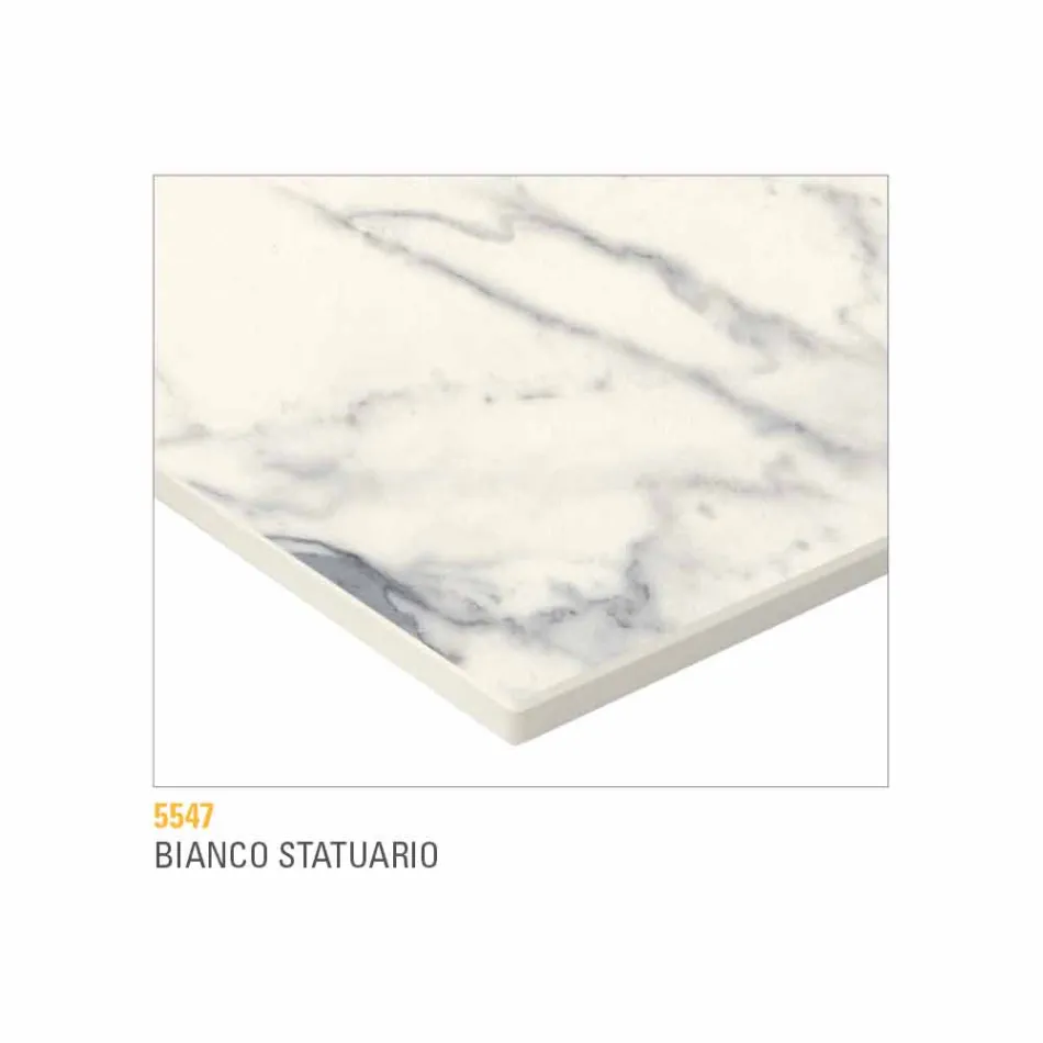 Tavolinë Kuzhine e Zgjatshme Deri në 280 cm Efekt Mermeri Prodhuar në Itali - Pinocchio Viadurini