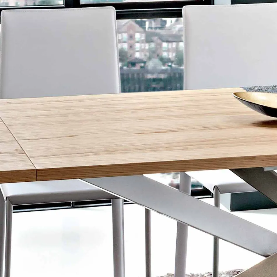 Tavolinë Kuzhine e Zgjatshme Deri në 280 cm në Dru Made in Italy - Carlino Viadurini