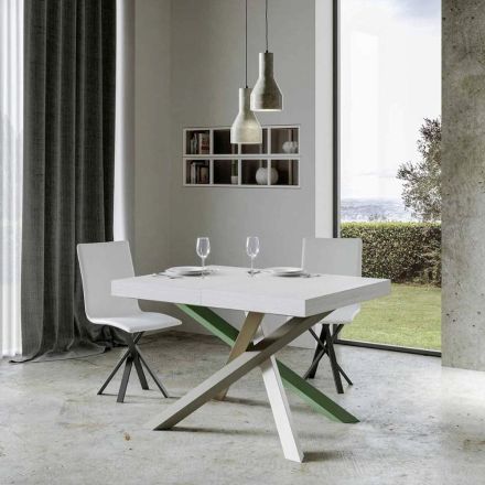 Tavolinë kuzhine e zgjerueshme deri në 440 cm në dru dhe hekur Prodhuar në Itali - Lennon Viadurini