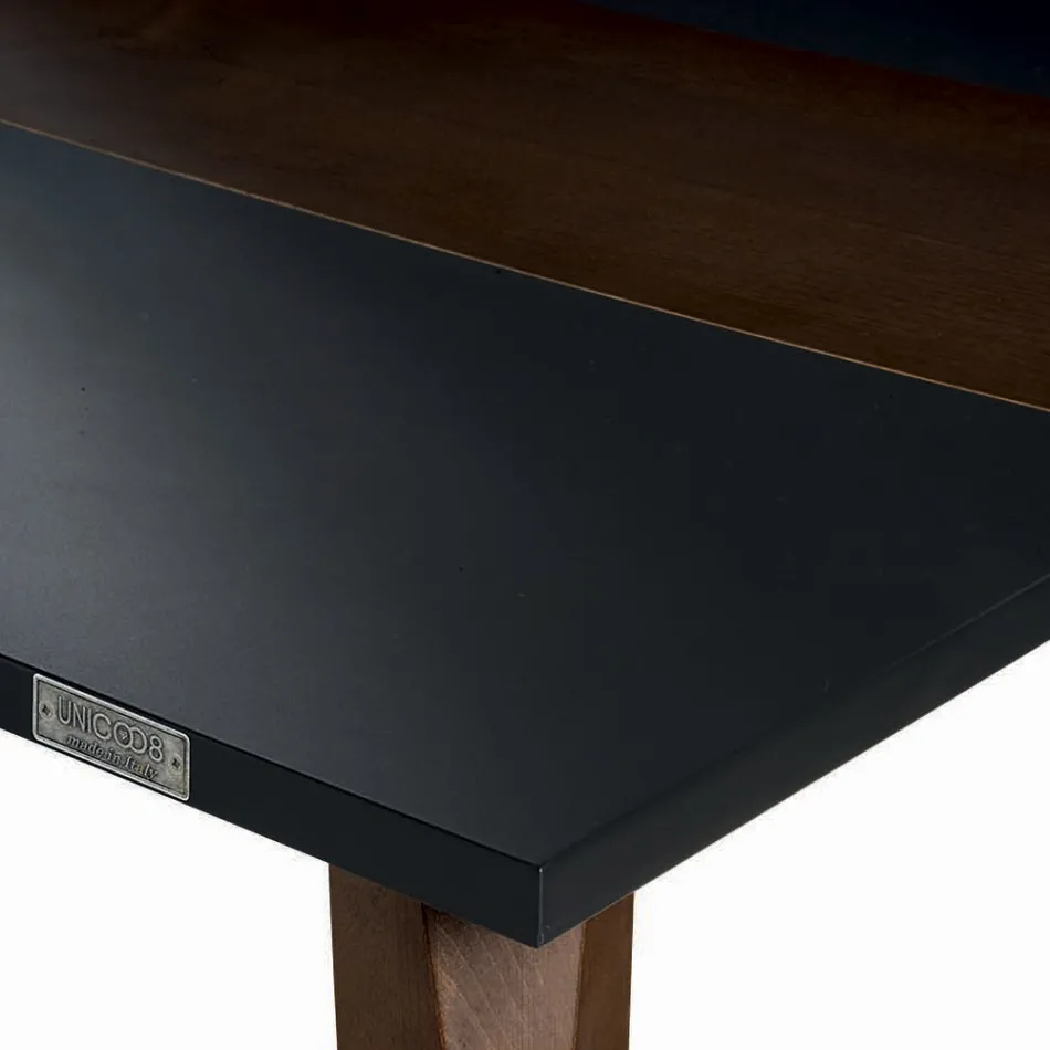 Tavolinë Kuzhine mdf me futje druri të fortë Prodhuar në Itali - Tusco Viadurini