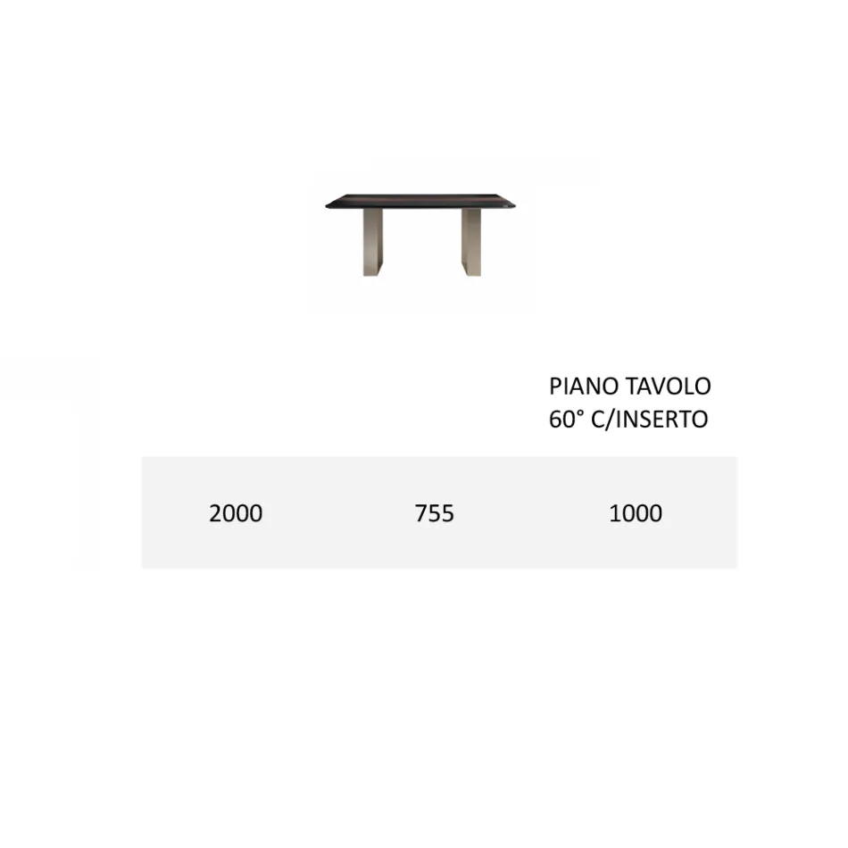 Tavolinë Kuzhine mdf me futje druri të fortë Prodhuar në Itali - Tusco Viadurini