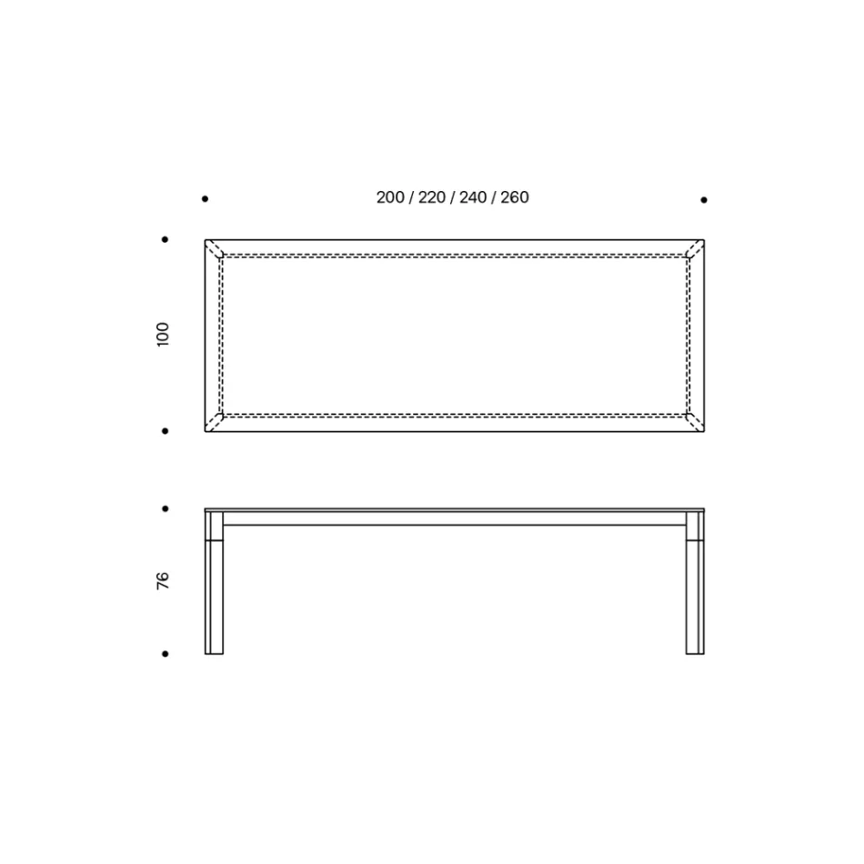 Tavolinë Kuzhine në Xham ekstra të pastër me Këmbë druri Made in Italy - Super Viadurini