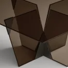 Tavolinë Kuzhine drejtkëndëshe me majë xhami dhe bazament Prodhuar në Itali - Tiseo Viadurini