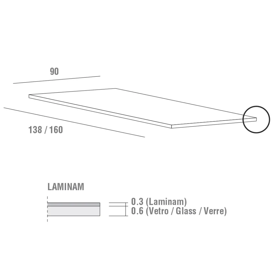 Tavolinë kuzhine e zgjerueshme në qeramikë të hollë laminam Prodhuar në Itali - Efisto Viadurini