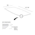 Tavolinë Kuzhine Hpl me Bazë Metal Antracit Prodhuar në Itali - Aresto Viadurini