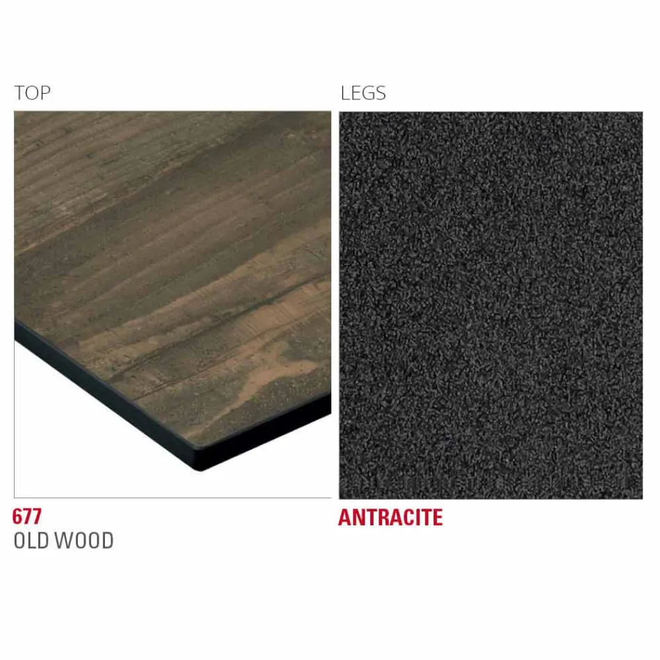 Tavolinë Kuzhine Hpl me Bazë Metal Antracit Prodhuar në Itali - Aresto Viadurini