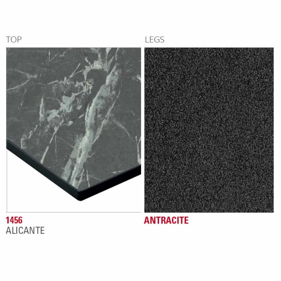 Tavolinë Kuzhine Hpl me Bazë Metal Antracit Prodhuar në Itali - Aresto Viadurini