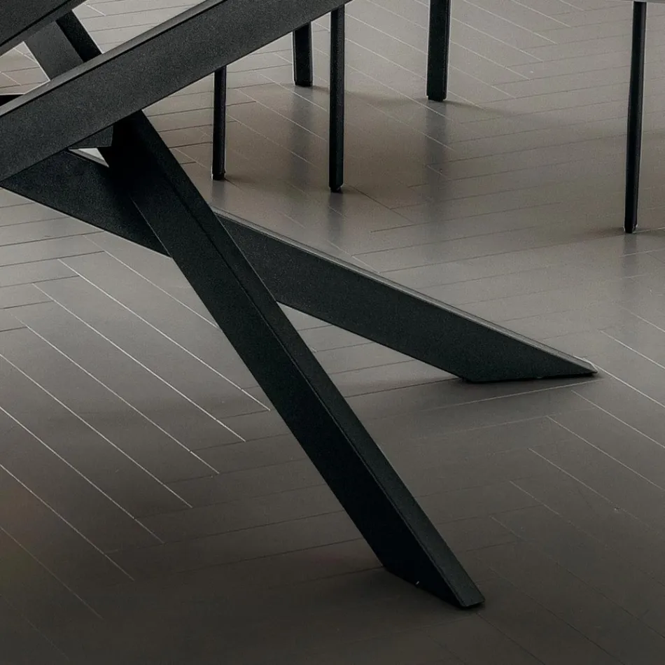 Tavolinë Kuzhine në Laminam me Strukturë Metal Prodhuar në Itali - Carlino Viadurini