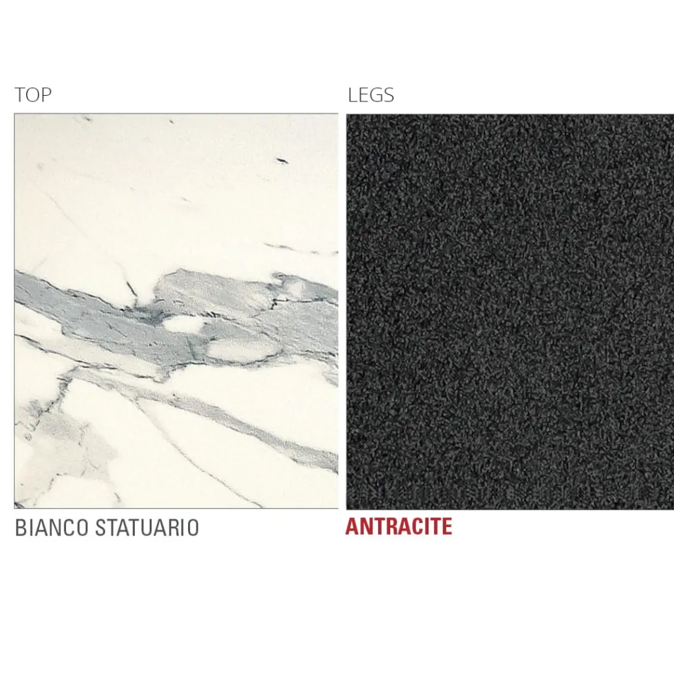 Tavolinë Kuzhine në Laminam me Strukturë Metal Prodhuar në Itali - Carlino Viadurini