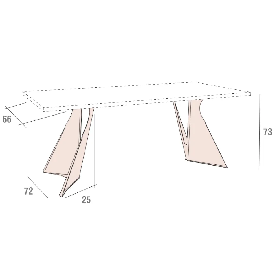 Tavolinë Kuzhine prej Dru dhe Metal Prodhim në Itali, Cilësi e Lartë - Dotto Viadurini