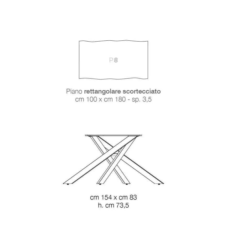 Made in Italy design tryezë të ngurta kuzhine prej druri, Dionigi Viadurini