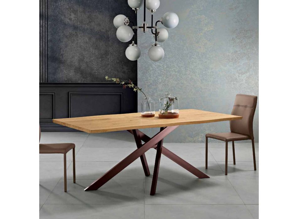 Made in Italy design tryezë të ngurta kuzhine prej druri, Dionigi Viadurini
