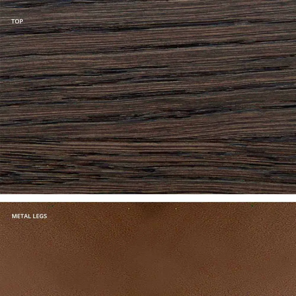 Tavolinë kuzhine në dru të ngurtë dhe metali të bërë në Itali, Flora Viadurini