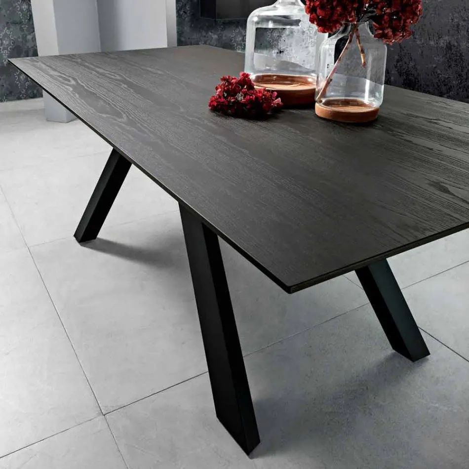 Tabela e kuzhinës në MDF dhe metali i bërë në Itali, Wilmer Viadurini