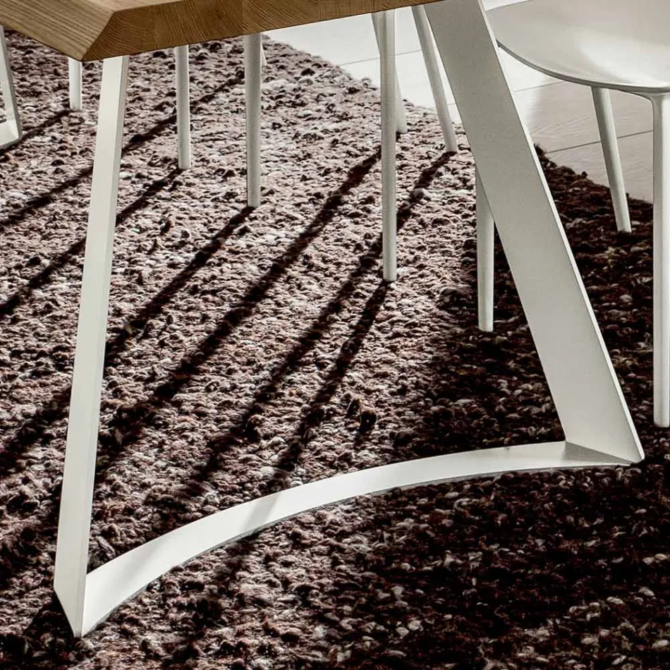 Tavolinë kuzhine me dru të zhveshur me cilësi të lartë Prodhuar në Itali - Pinocchio Viadurini