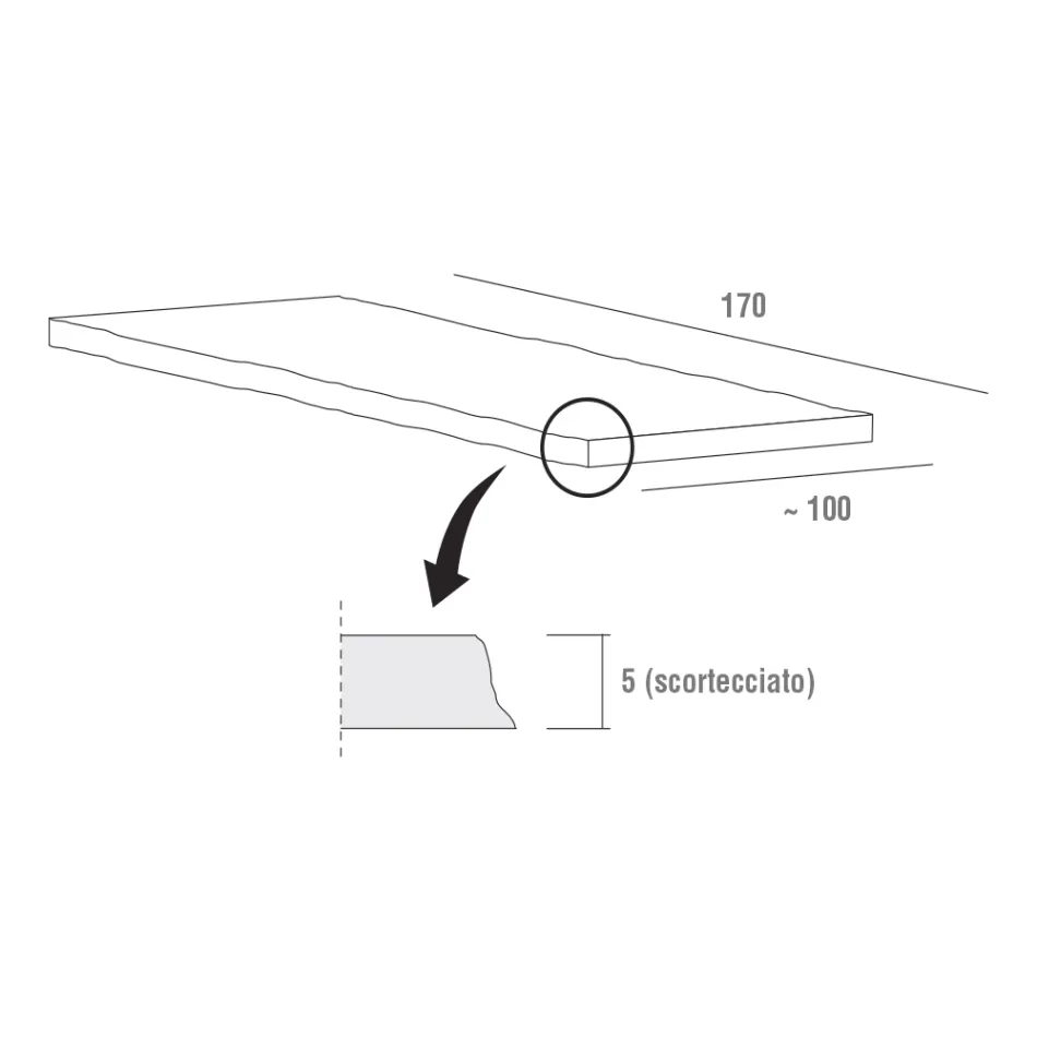 Tavolinë kuzhine me dru të zhveshur me cilësi të lartë Prodhuar në Itali - Pinocchio Viadurini