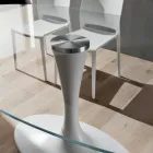 Tavolinë Luksoze Kuzhine në Xham të Kaltuar dhe Mermer Prodhuar në Itali - Brontolo Viadurini