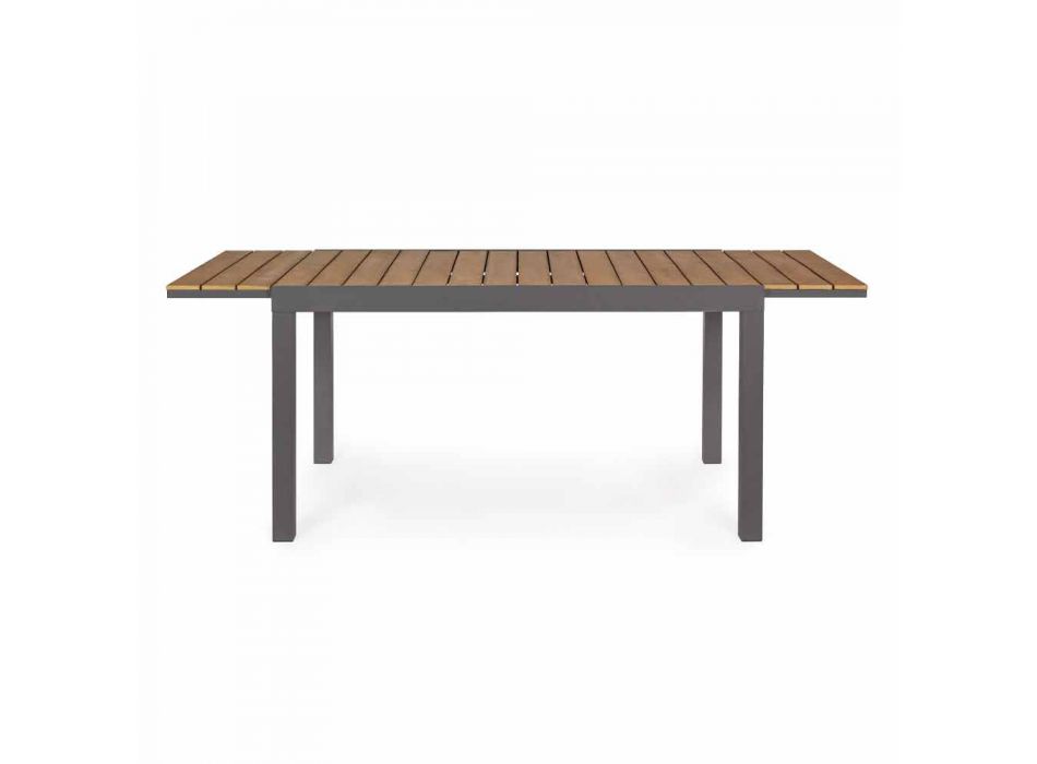 Tavolinë e Jashtme e Zgjatshme Deri në 200 cm me Top në Dru - Mbarim Bobel Viadurini