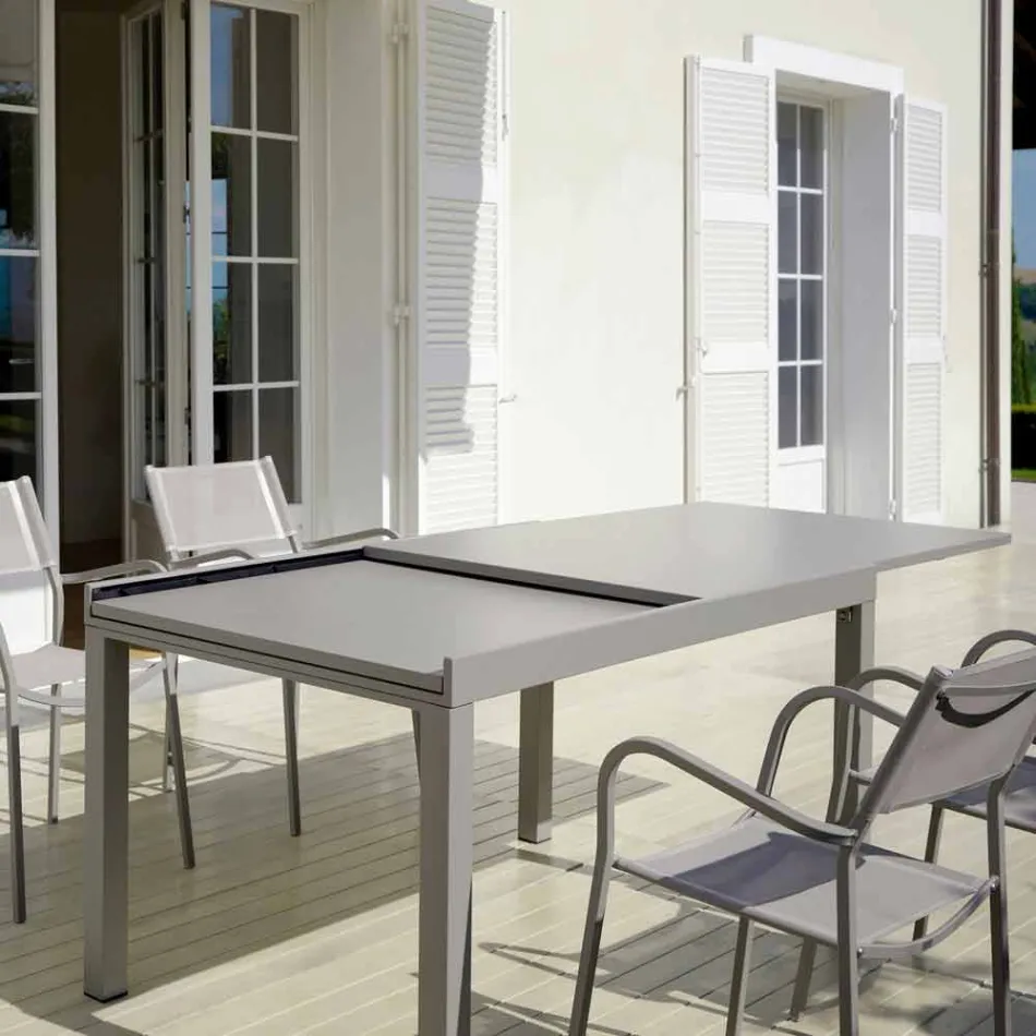 Tabela e zgjeruar në natyrë deri në 280 cm në Metal Made në Itali - Dego Viadurini