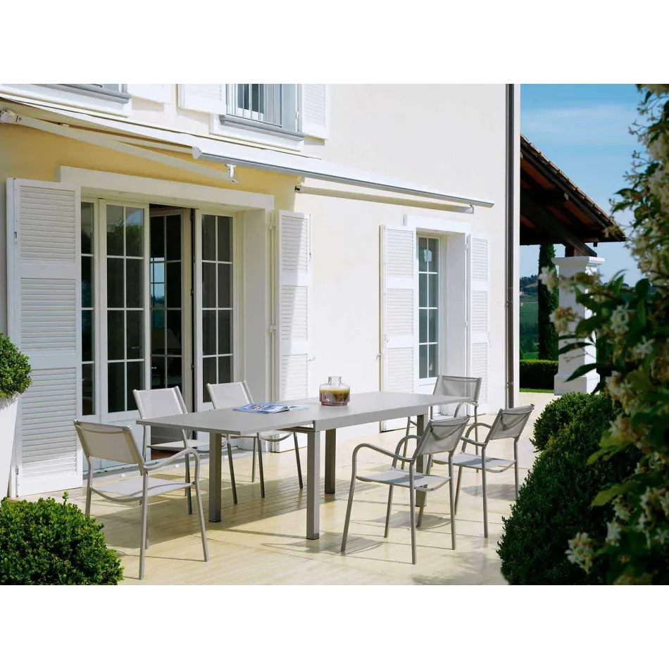 Tabela e zgjeruar në natyrë deri në 280 cm në Metal Made në Itali - Dego Viadurini