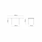 Tabela e zgjeruar në natyrë deri në 280 cm në Metal Made në Itali - Dego Viadurini