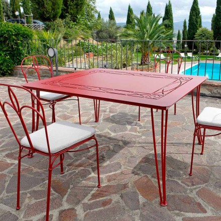 Tavolinë artizanale në natyrë në hekur të pikturuar prodhuar në Itali - Zagato Viadurini