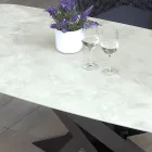 Tavolinë e jashtme me bazë Alumini dhe Top HPL Laminuar 12mm - Zefiro Viadurini