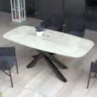 Tavolinë e jashtme me bazë Alumini dhe Top HPL Laminuar 12mm - Zefiro Viadurini