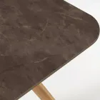 Tavolinë në natyrë me bazë druri dhe bluzë qeramike kafe Pulpis - Infinity Viadurini