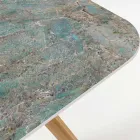 Tavolinë në natyrë me bazë druri dhe majë qeramike Santos - Infinity Viadurini