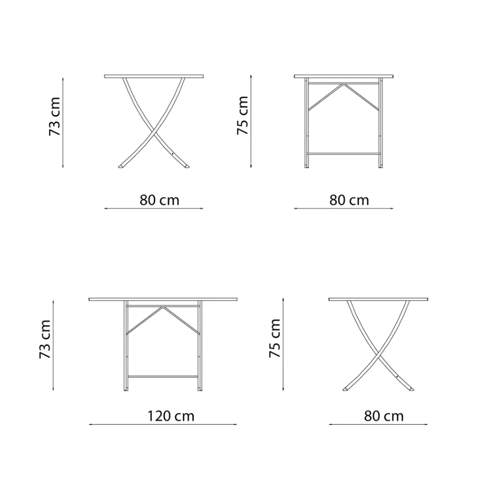 Tavolinë e jashtme prej çeliku të galvanizuar Prodhuar në Itali - Blair Viadurini
