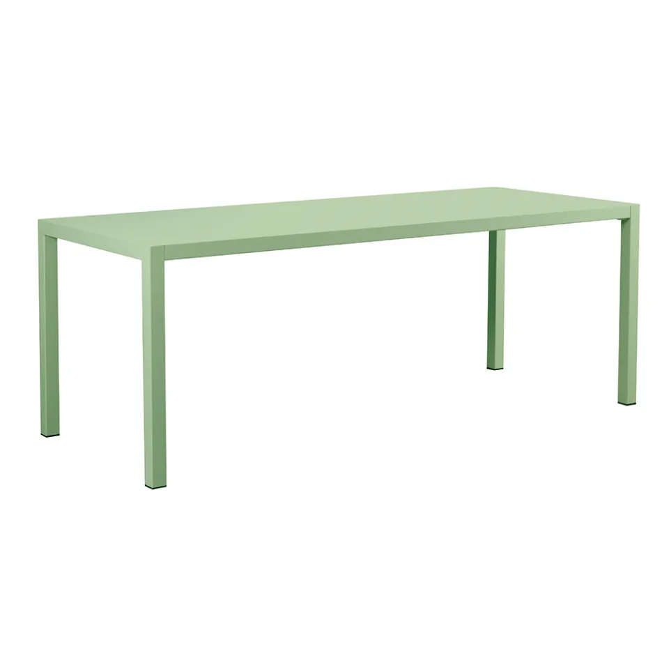 Tavolinë e jashtme drejtkëndore prej çeliku të galvanizuar Prodhuar në Itali - Azul Viadurini