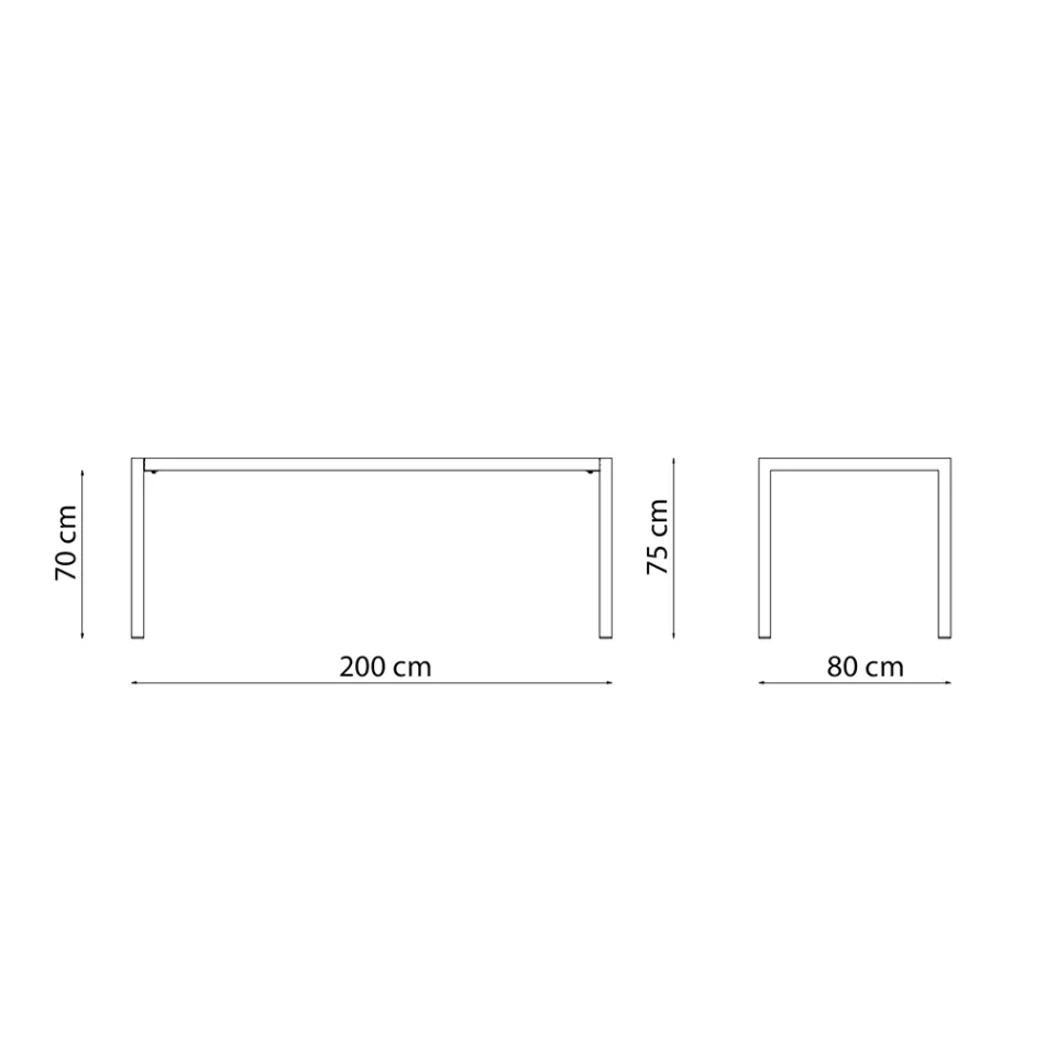 Tavolinë e jashtme drejtkëndore prej çeliku të galvanizuar Prodhuar në Itali - Azul Viadurini