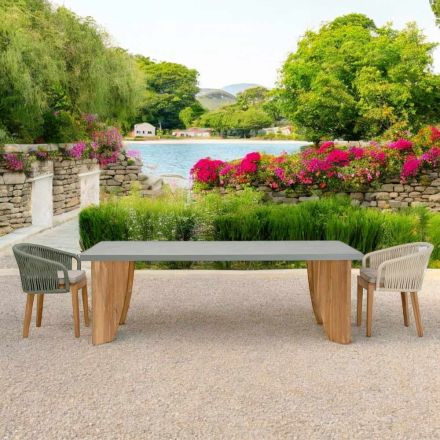 Tavolinë në natyrë në Okumè Microcement dhe Finish Tik Prodhuar në Itali - Laps Viadurini