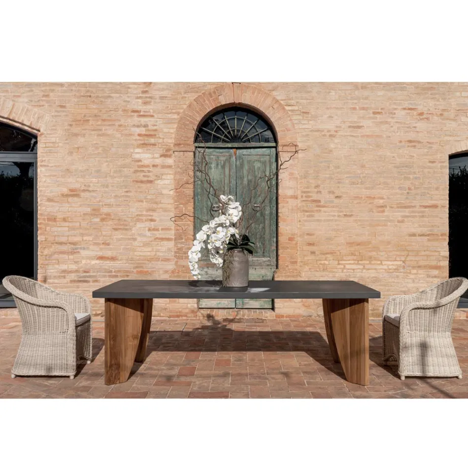 Tavolinë në natyrë në Okumè Microcement dhe Finish Tik Prodhuar në Itali - Laps Viadurini