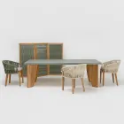 Tavolinë në natyrë në Okumè Microcement dhe Finish Tik Prodhuar në Itali - Laps Viadurini