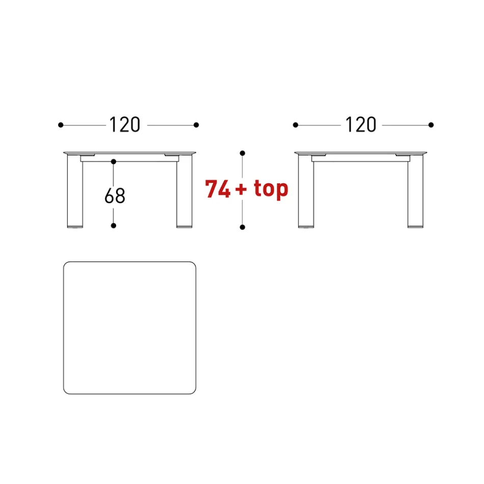 Tabela e jashtme Hpl Top ose Qeramike Prodhuar në Itali - Plinto nga Varaschin Viadurini