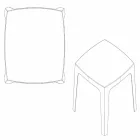 Tavolinë e ngurtë katrore në natyrë nga Vondom në polipropilen, dizajn Viadurini