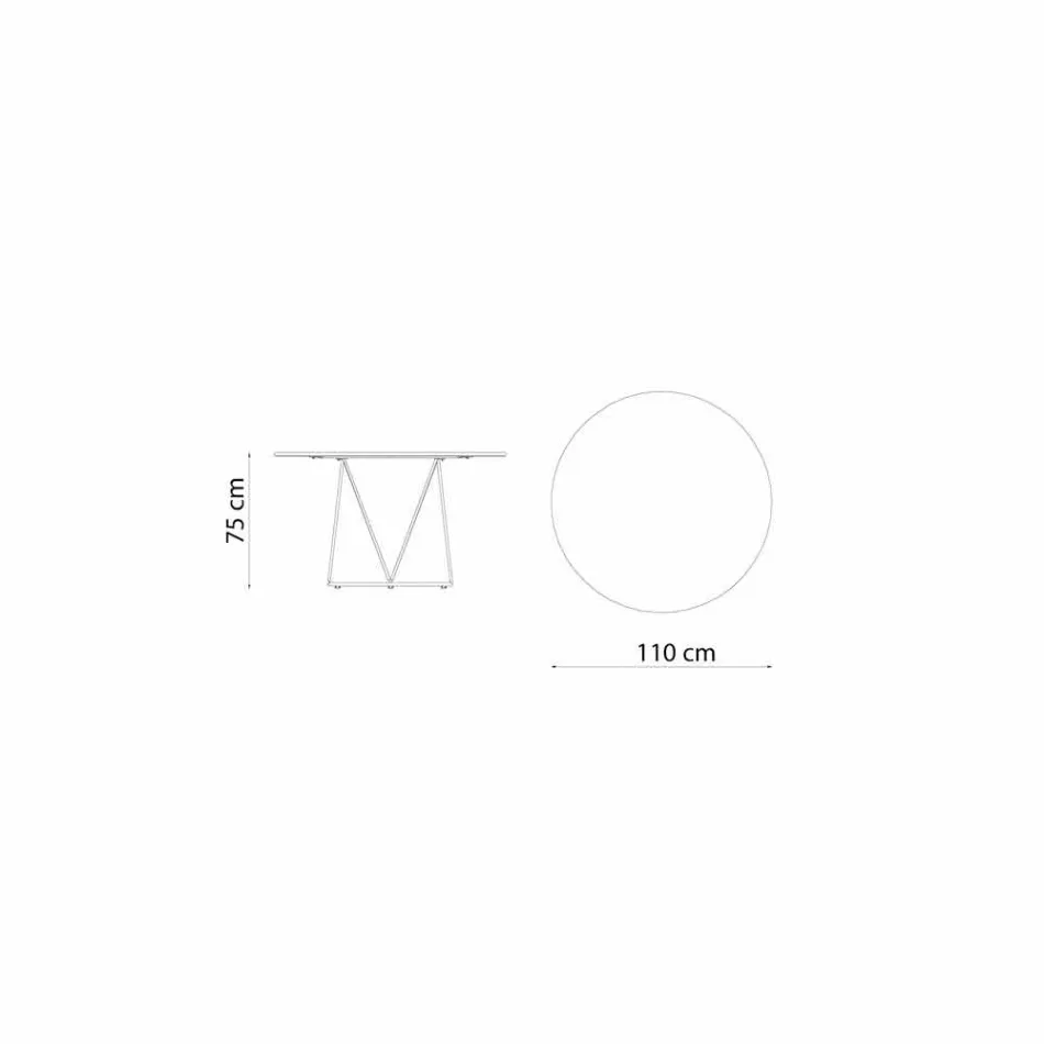 Tabela e rrumbullakët moderne në natyrë në Metal pikturuar e bërë në Itali - Ibra Viadurini