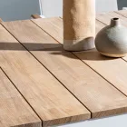 Tavolinë Kopshti 180x90 cm me Bazë Alumini dhe Sipër Tik - Mesatarisht Viadurini