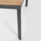 Tavolinë Kopshti 180x90 cm me Bazë Alumini dhe Sipër Tik - Mesatarisht Viadurini