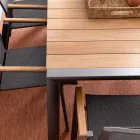 Tavoline Kopshti 180x90 cm me Baze Alumini dhe Siper Tik - Mesatarisht Viadurini